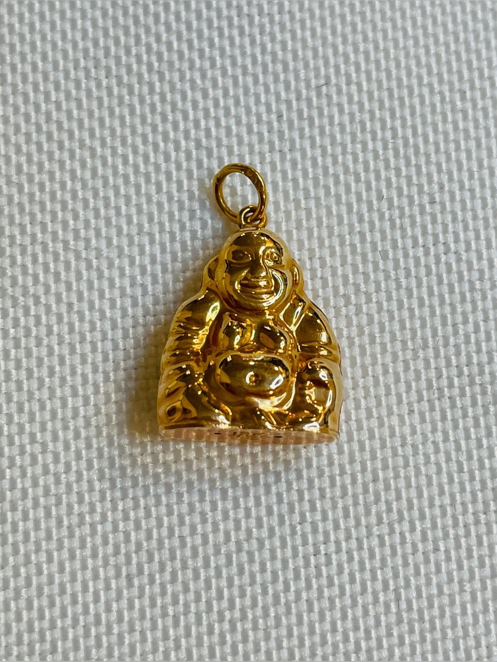 18k  Yellow Gold Laughing Buddha Charm Pendant